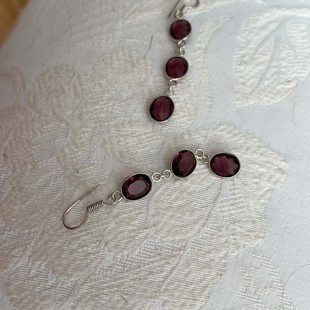 Handmade! Genuine amethyst light color in a 3 stone 925 silver - Picture 4 of 5